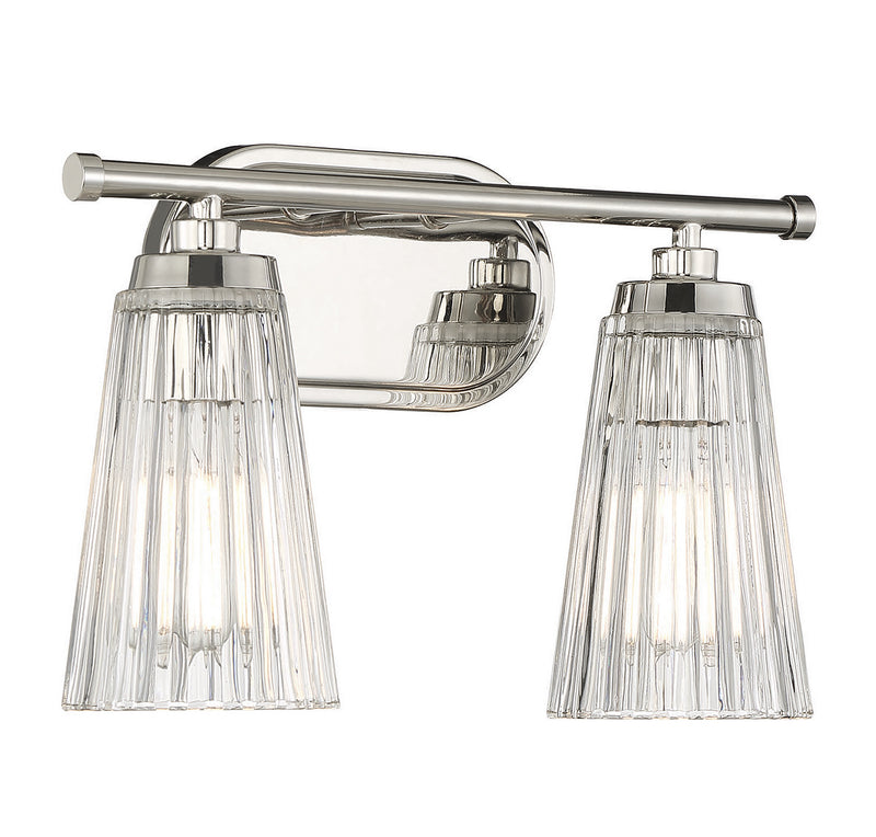 Savoy House 8-1745-2-109 Two Light Bathroom Vanity, Polished Nickel