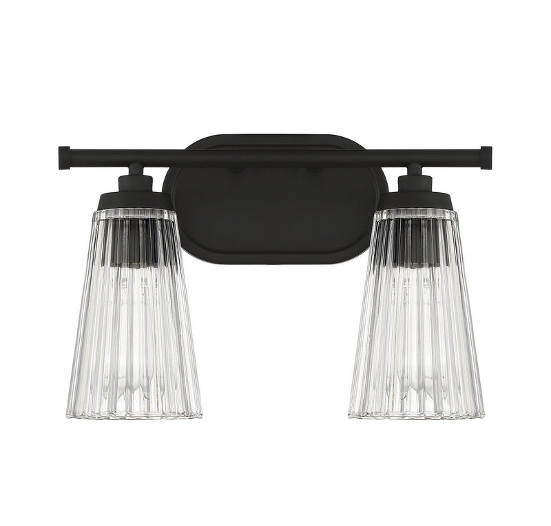 Savoy House 8-1745-2-BK Two Light Bathroom Vanity, Matte Black