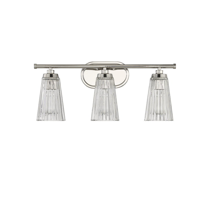Savoy House 8-1745-3-109 Three Light Bathroom Vanity, Polished Nickel