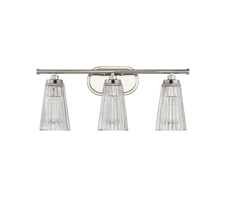 Savoy House 8-1745-3-109 Three Light Bathroom Vanity, Polished Nickel
