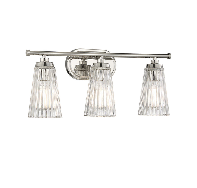 Savoy House 8-1745-3-109 Three Light Bathroom Vanity, Polished Nickel