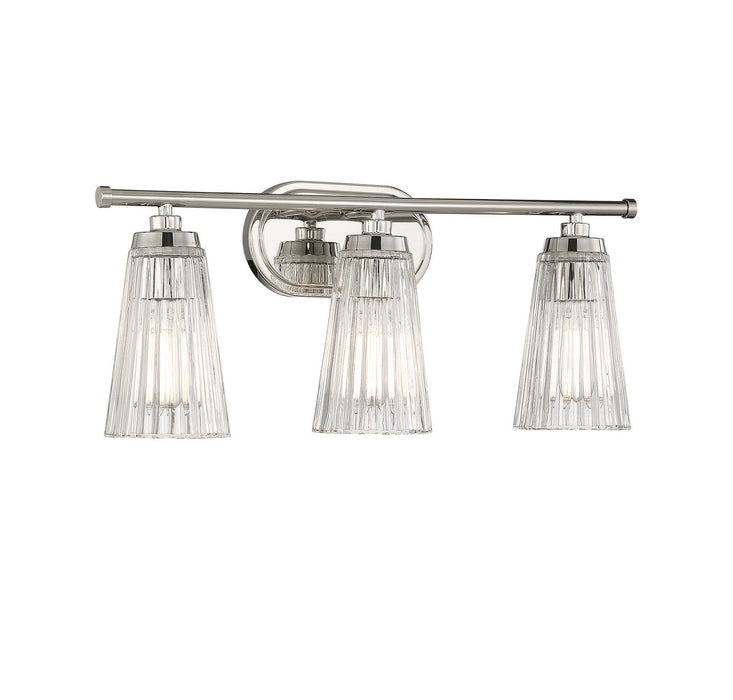 Savoy House 8-1745-3-109 Three Light Bathroom Vanity, Polished Nickel