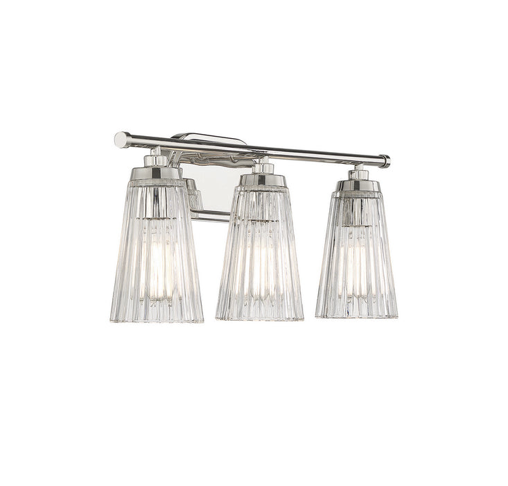 Savoy House 8-1745-3-109 Three Light Bathroom Vanity, Polished Nickel