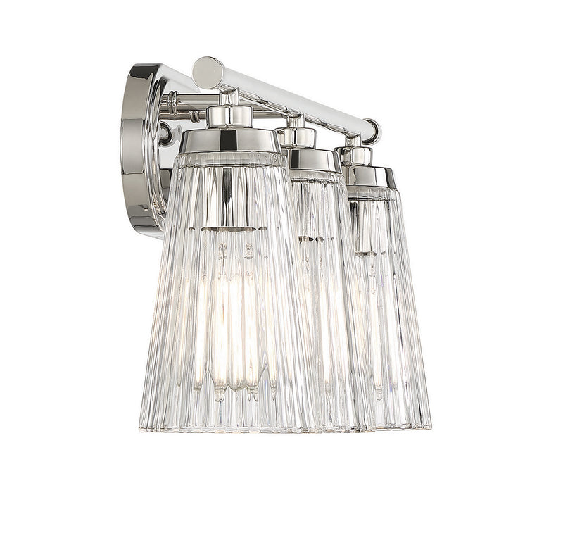Savoy House 8-1745-3-109 Three Light Bathroom Vanity, Polished Nickel