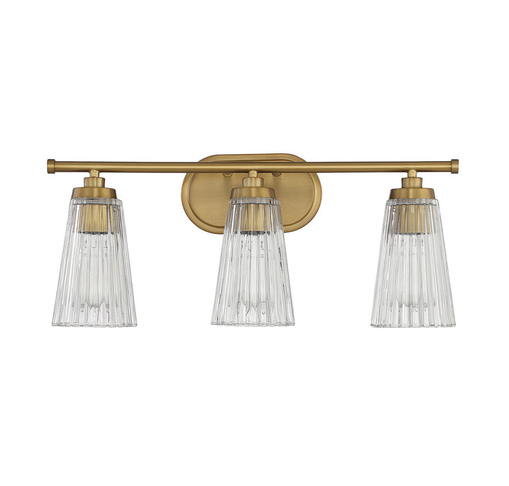 Savoy House 8-1745-3-322 Three Light Bathroom Vanity, Warm Brass