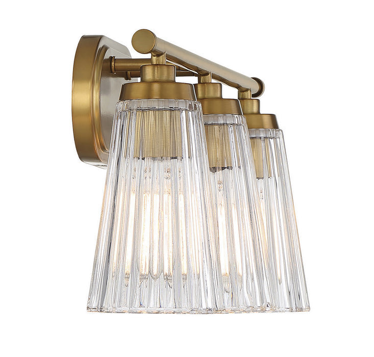 Savoy House 8-1745-3-322 Three Light Bathroom Vanity, Warm Brass