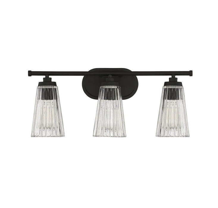 Savoy House 8-1745-3-BK Three Light Bathroom Vanity, Matte Black