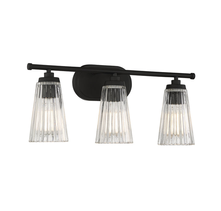 Savoy House 8-1745-3-BK Three Light Bathroom Vanity, Matte Black