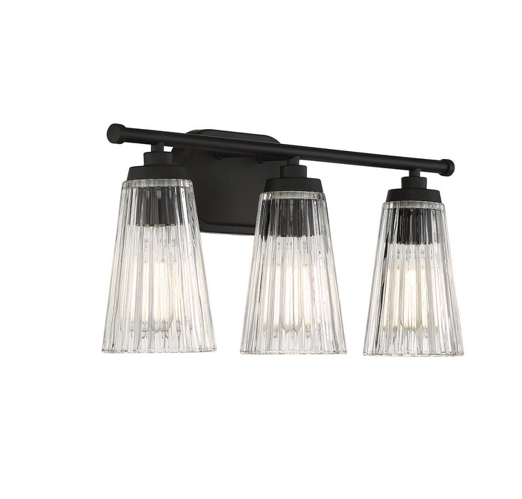 Savoy House 8-1745-3-BK Three Light Bathroom Vanity, Matte Black