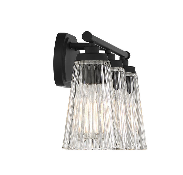 Savoy House 8-1745-3-BK Three Light Bathroom Vanity, Matte Black