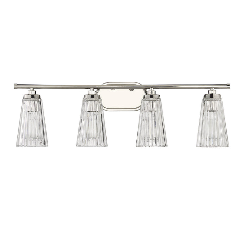 Savoy House 8-1745-4-109 Four Light Bathroom Vanity, Polished Nickel