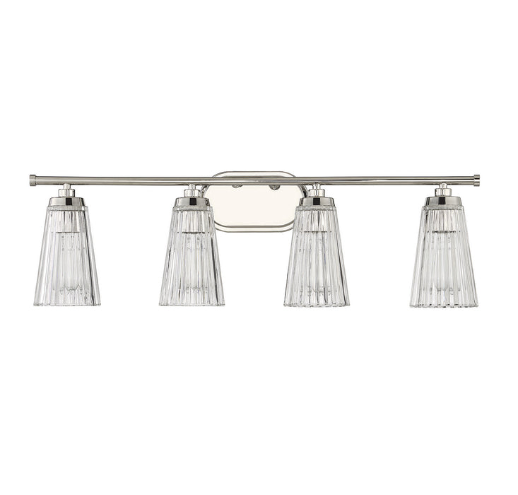 Savoy House 8-1745-4-109 Four Light Bathroom Vanity, Polished Nickel