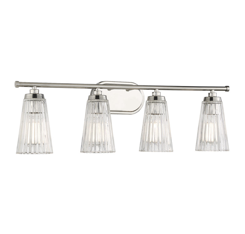 Savoy House 8-1745-4-109 Four Light Bathroom Vanity, Polished Nickel