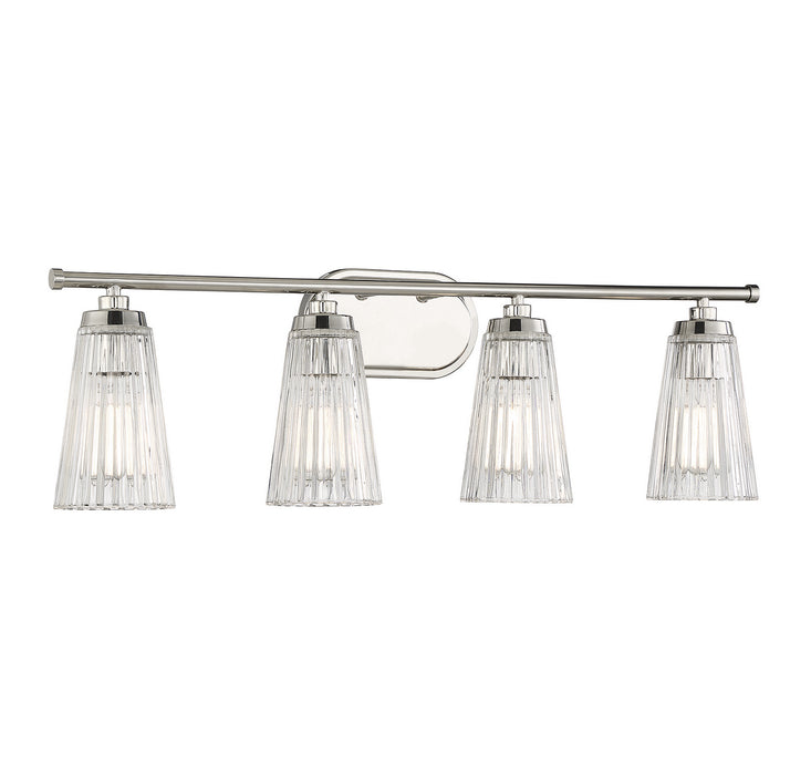 Savoy House 8-1745-4-109 Four Light Bathroom Vanity, Polished Nickel