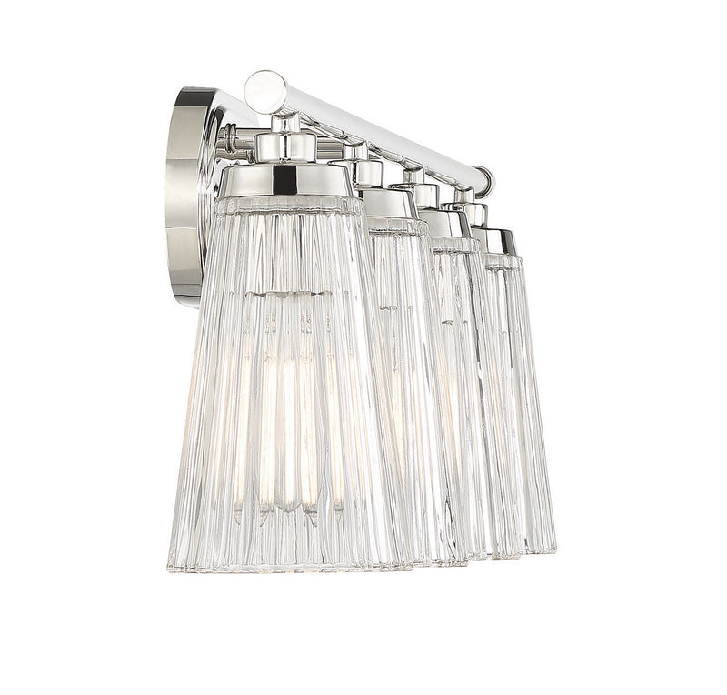 Savoy House 8-1745-4-109 Four Light Bathroom Vanity, Polished Nickel