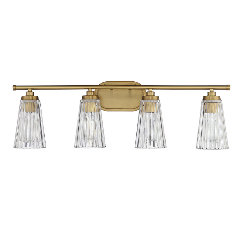 Savoy House 8-1745-4-322 Four Light Bathroom Vanity, Warm Brass