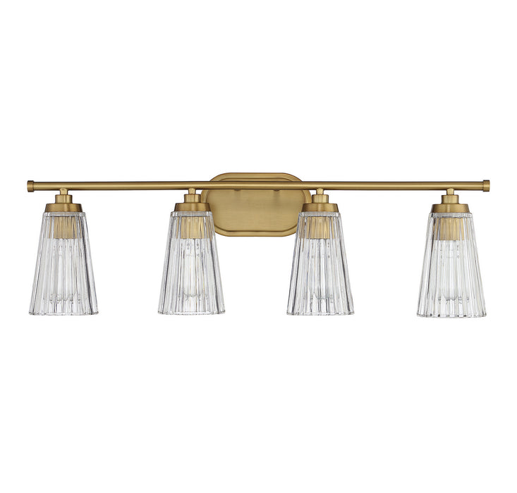 Savoy House 8-1745-4-322 Four Light Bathroom Vanity, Warm Brass