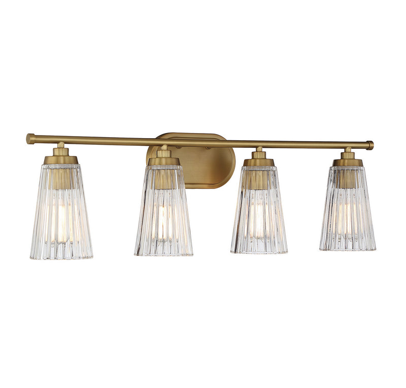 Savoy House 8-1745-4-322 Four Light Bathroom Vanity, Warm Brass
