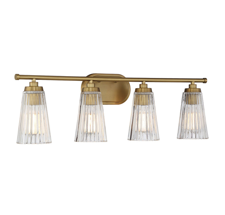 Savoy House 8-1745-4-322 Four Light Bathroom Vanity, Warm Brass