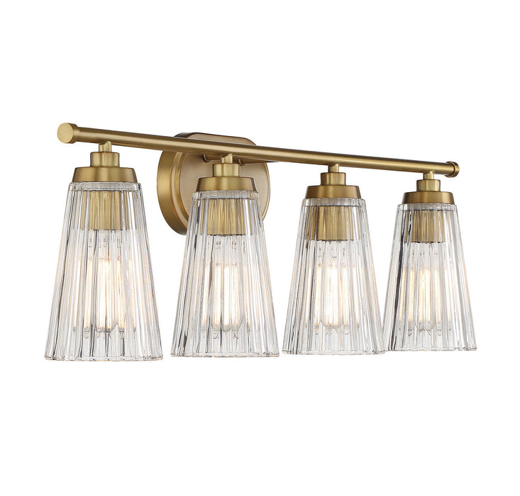 Savoy House 8-1745-4-322 Four Light Bathroom Vanity, Warm Brass