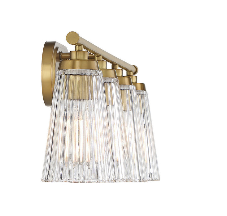 Savoy House 8-1745-4-322 Four Light Bathroom Vanity, Warm Brass