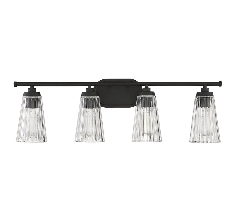 Savoy House 8-1745-4-BK Four Light Bathroom Vanity, Matte Black