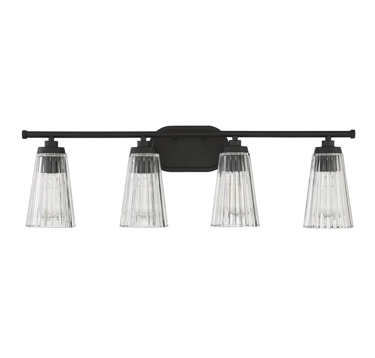 Savoy House 8-1745-4-BK Four Light Bathroom Vanity, Matte Black