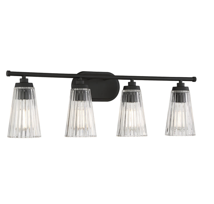Savoy House 8-1745-4-BK Four Light Bathroom Vanity, Matte Black