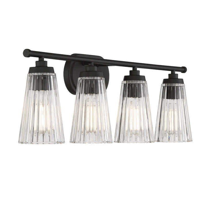 Savoy House 8-1745-4-BK Four Light Bathroom Vanity, Matte Black
