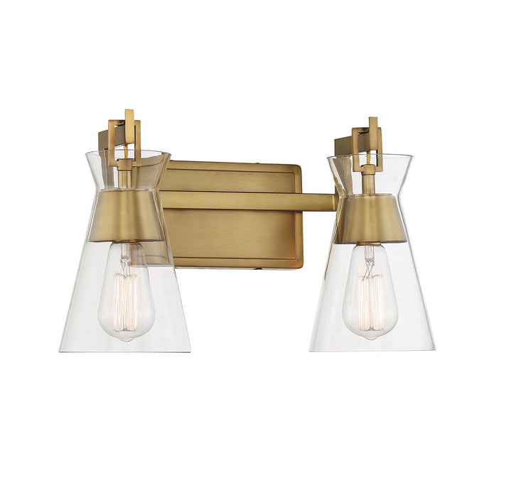 Savoy House 8-1830-2-322 Two Light Bathroom Vanity, Warm Brass