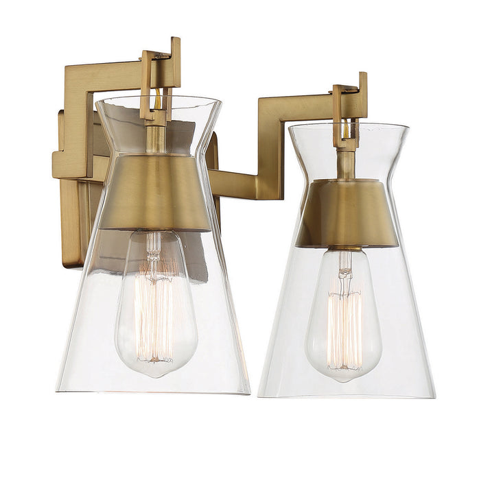 Savoy House 8-1830-2-322 Two Light Bathroom Vanity, Warm Brass