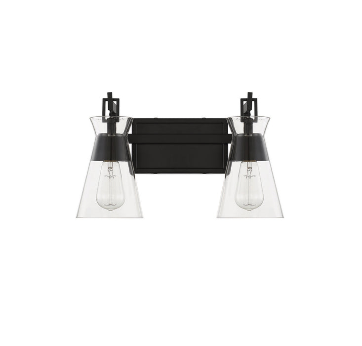 Savoy House 8-1830-2-BK Two Light Bathroom Vanity, Matte Black