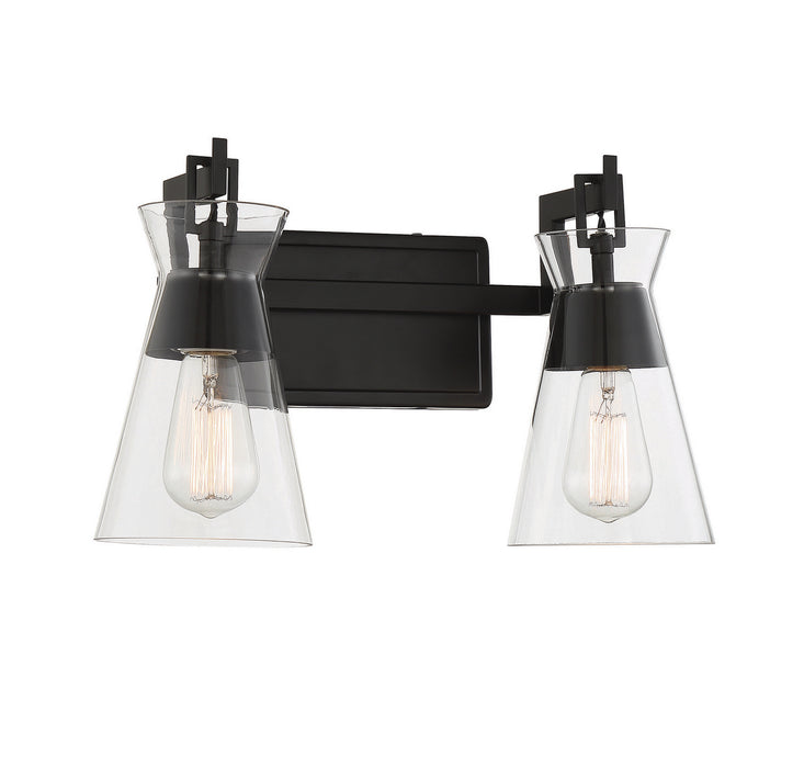 Savoy House 8-1830-2-BK Two Light Bathroom Vanity, Matte Black