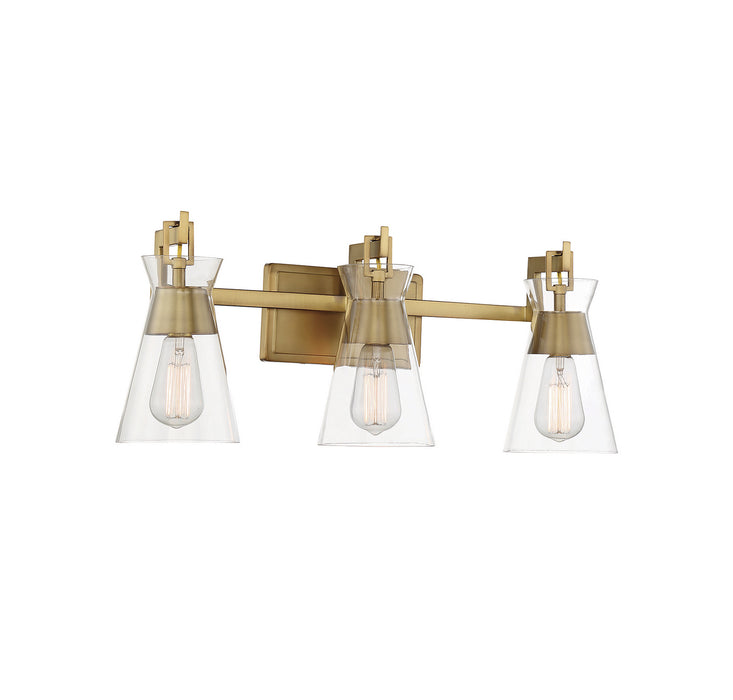 Savoy House 8-1830-3-322 Three Light Bathroom Vanity, Warm Brass