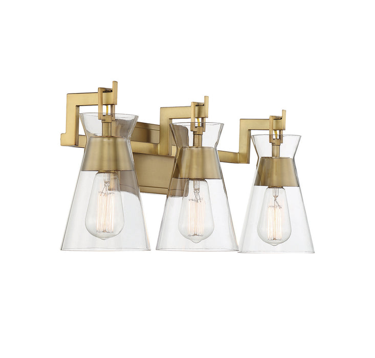 Savoy House 8-1830-3-322 Three Light Bathroom Vanity, Warm Brass