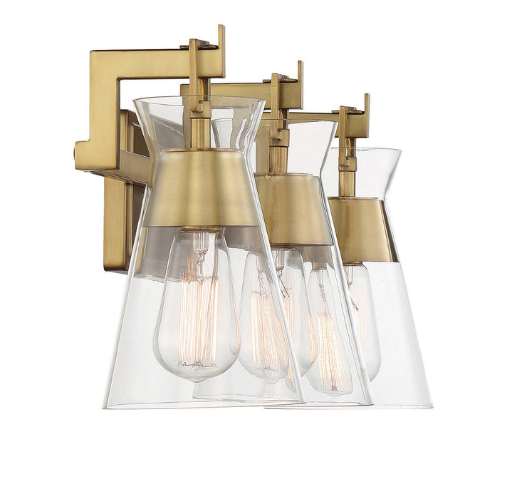 Savoy House 8-1830-3-322 Three Light Bathroom Vanity, Warm Brass