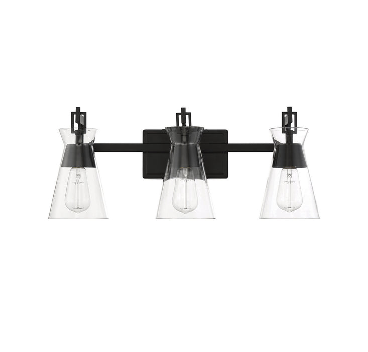 Savoy House 8-1830-3-BK Three Light Bathroom Vanity, Matte Black