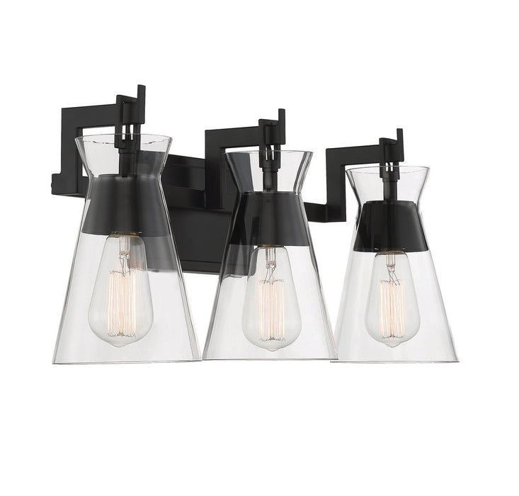 Savoy House 8-1830-3-BK Three Light Bathroom Vanity, Matte Black