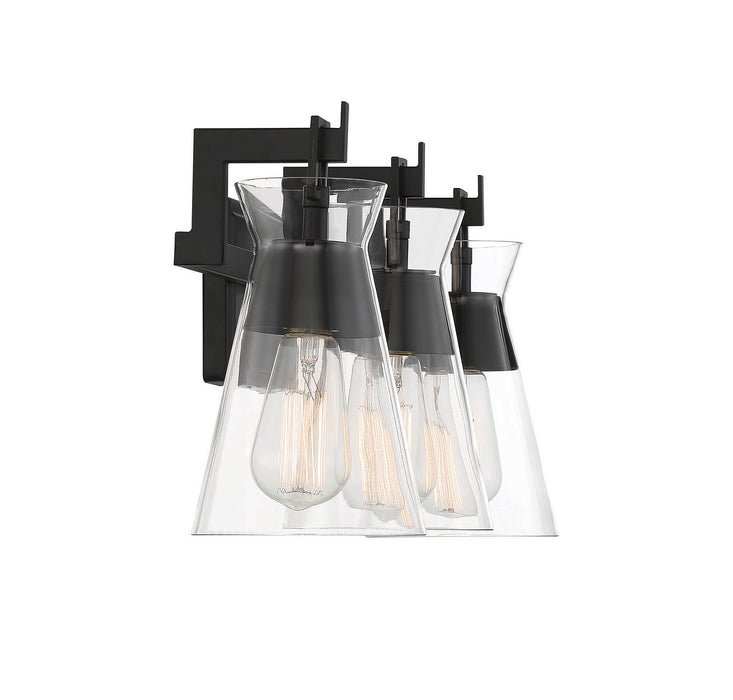 Savoy House 8-1830-3-BK Three Light Bathroom Vanity, Matte Black
