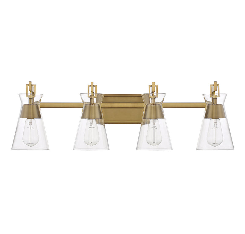 Savoy House 8-1830-4-322 Four Light Bathroom Vanity, Warm Brass