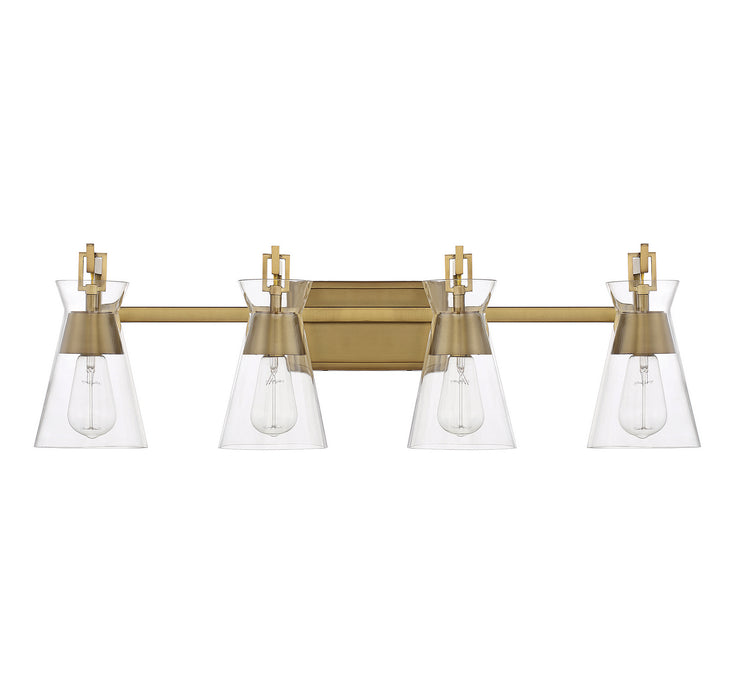 Savoy House 8-1830-4-322 Four Light Bathroom Vanity, Warm Brass