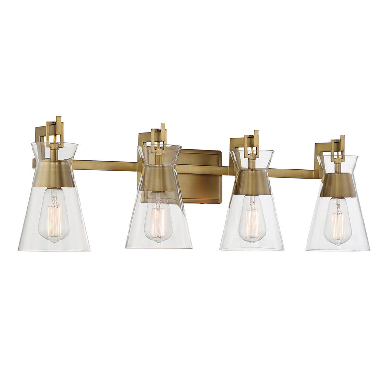 Savoy House 8-1830-4-322 Four Light Bathroom Vanity, Warm Brass