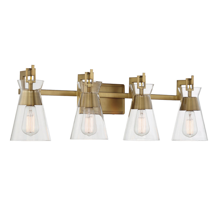 Savoy House 8-1830-4-322 Four Light Bathroom Vanity, Warm Brass