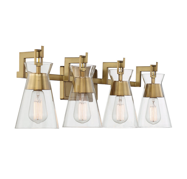 Savoy House 8-1830-4-322 Four Light Bathroom Vanity, Warm Brass