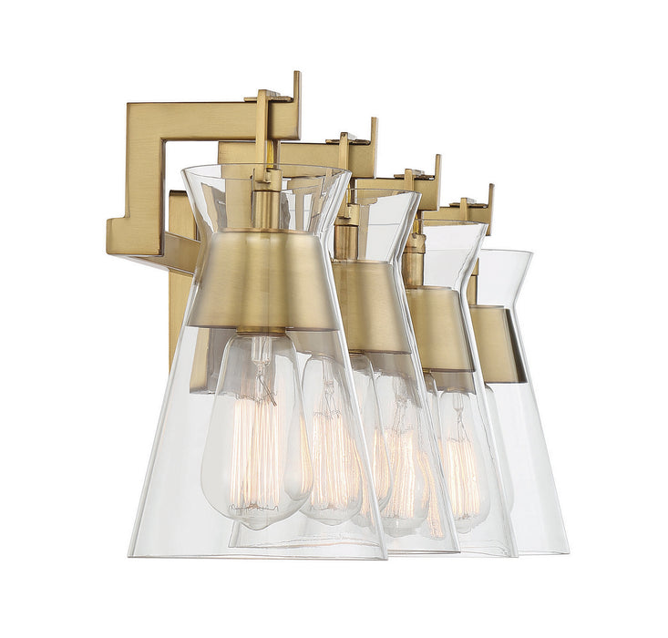 Savoy House 8-1830-4-322 Four Light Bathroom Vanity, Warm Brass