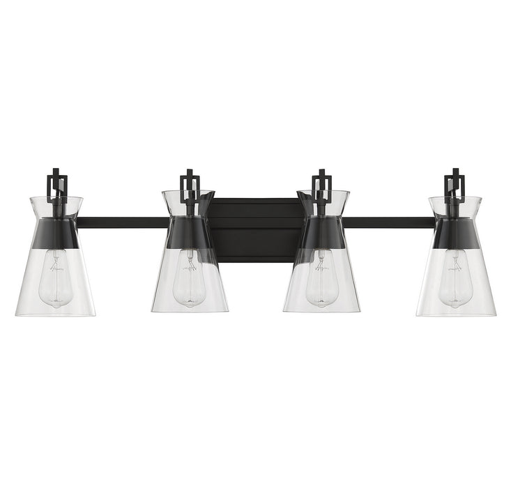 Savoy House 8-1830-4-BK Four Light Bathroom Vanity, Matte Black