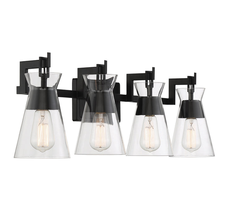 Savoy House 8-1830-4-BK Four Light Bathroom Vanity, Matte Black
