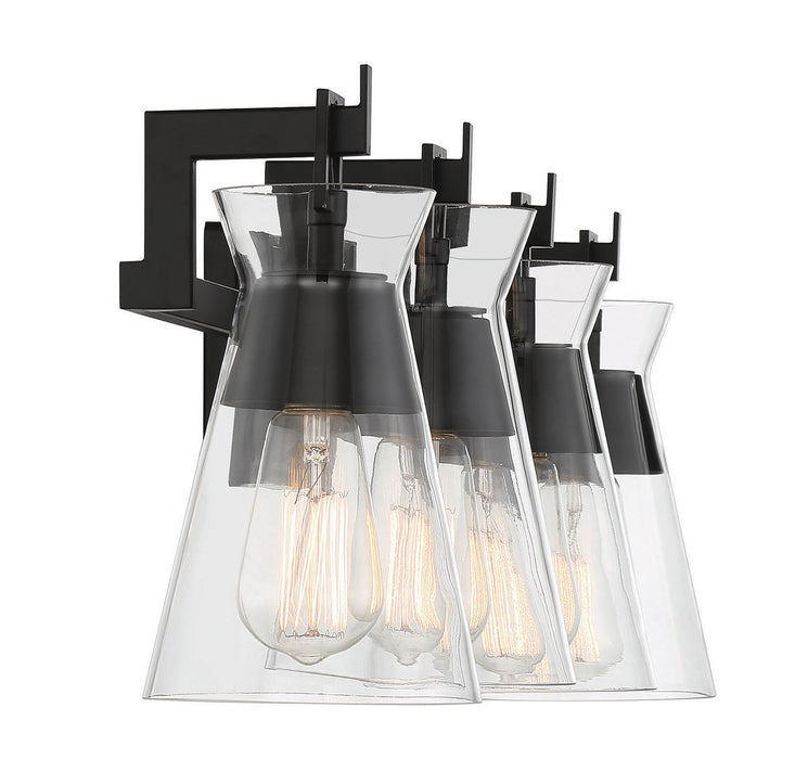 Savoy House 8-1830-4-BK Four Light Bathroom Vanity, Matte Black