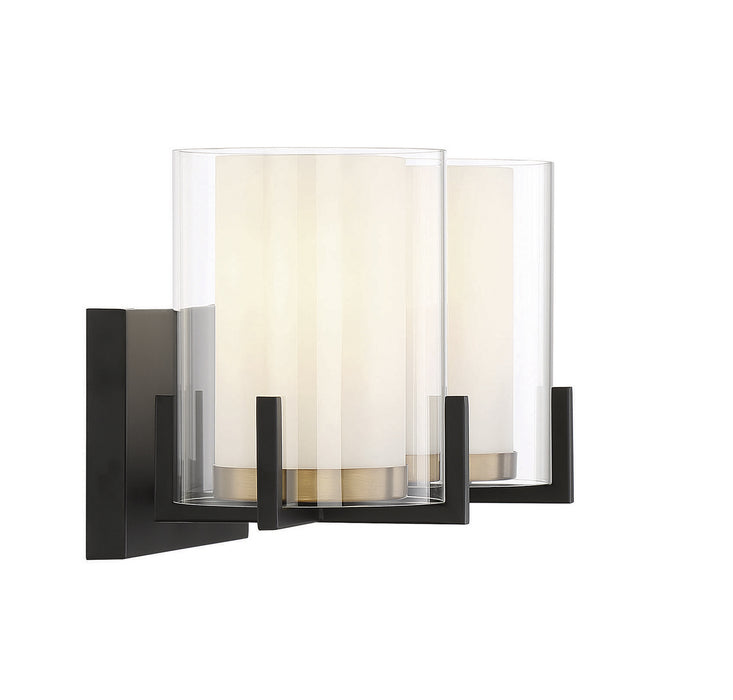 Savoy House 8-1977-2-143 Two Light Bathroom Vanity, Matte Black with Warm Brass