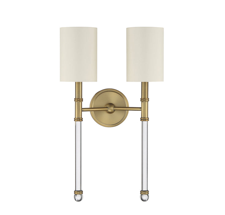 Savoy House 9-103-2-322 Two Light Wall Sconce, Warm Brass